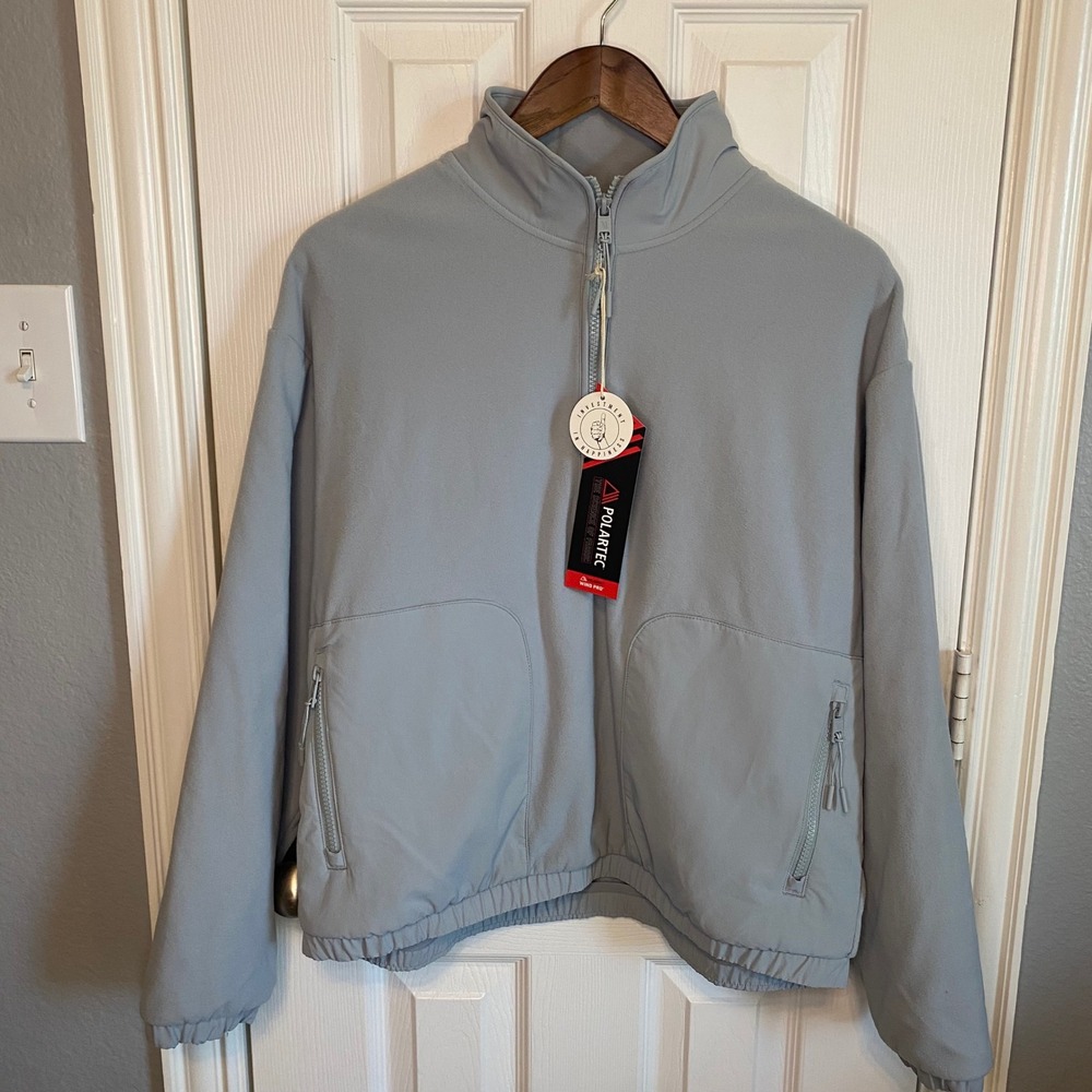 Vuori Light Gray Quarter-Zip Jacket